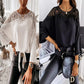 🔥SALE - 49% OFF🎉Women's Autumn Sexy Lace Stitching 3/4 Sleeve Blouse Elegant Vintage Style.