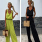 Women's Sleeveless Wide Leg Jumpsuit.