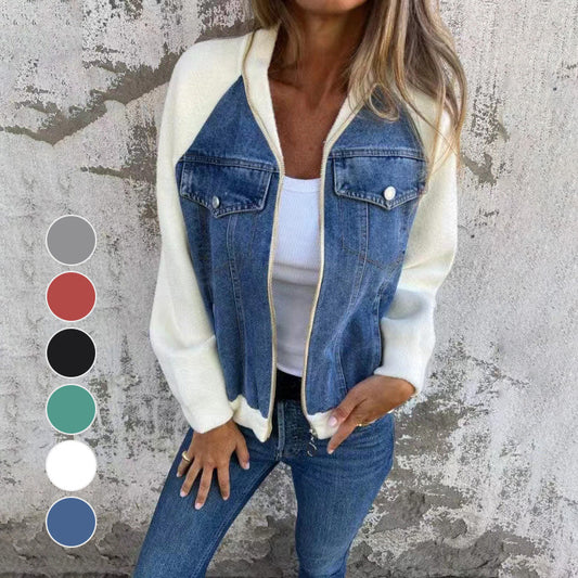 🔥New fashion women's creative denim splicing jacket