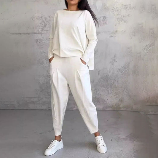 Fashion, Leisure ✨Long sleeve round neck top and pants, 2-piece set