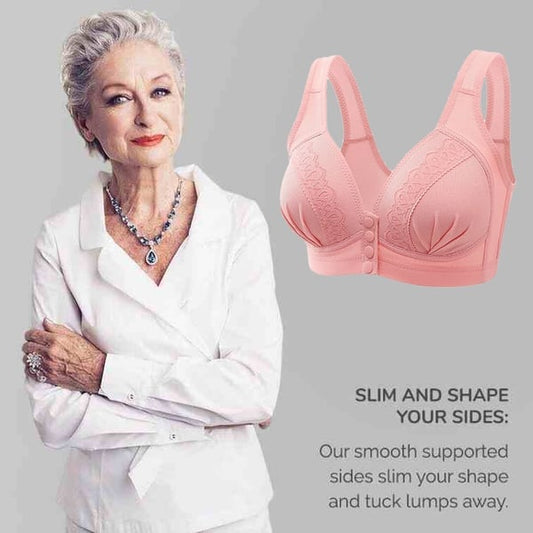 Breathable cotton button front bra - buy 1 get 2 free (3 pieces)