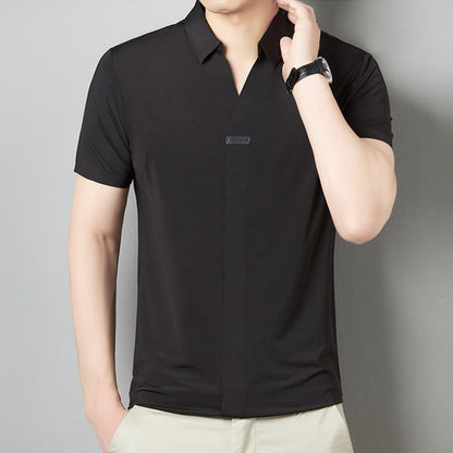 🔥2023 Hot Sale🔥Men's Ice Silk V-neck Short-sleeved T-shirt(Buy 2 Get 2 Free Shipping)