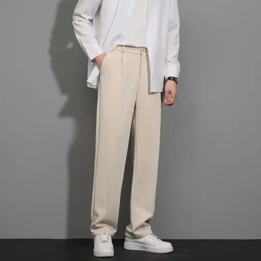 New hot sale-Men's draped mercerized cotton casual suit pants 