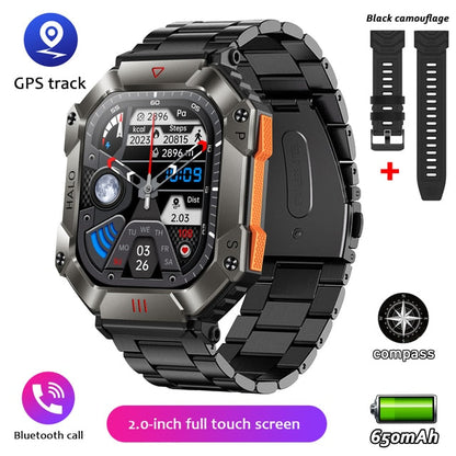 IP68 impermeable militar AI voz Bluetooth llamada Smart Watch