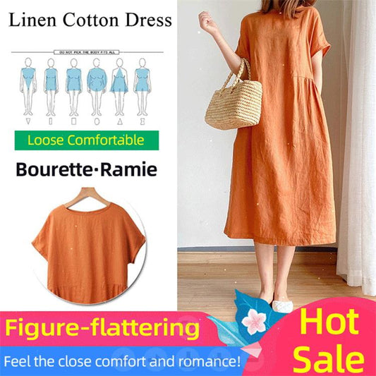 🌸2023 Hot Sale🌸Japanese Style Cotton Linen Dress 