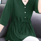 Women’s loose V neck mid-length shirt