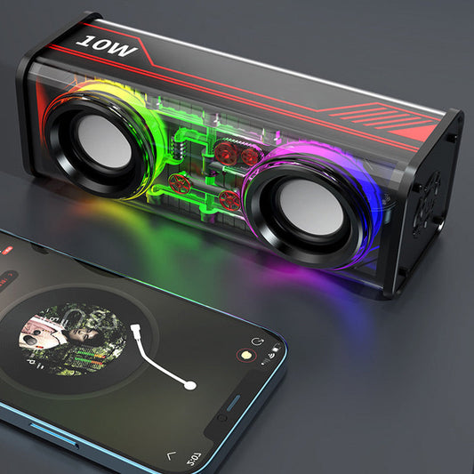 2023 Nuevo Cyberpunk Luces coloridas Altavoz Bluetooth V8 Doble barra Diafragma de bajos Compatible con series