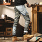 JEANS CAMUFLAJE PARA HOMBRES, PRENDAS DE TRABAJO PATCHWORK