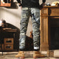 JEANS CAMUFLAJE PARA HOMBRES, PRENDAS DE TRABAJO PATCHWORK