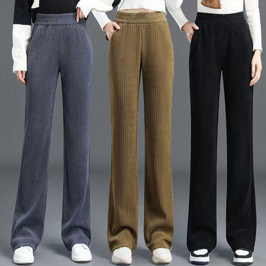 【Venta de liquidación de temporada】Pantalones versátiles y sencillos con cintura elástica y pantalones holgados para mujer.